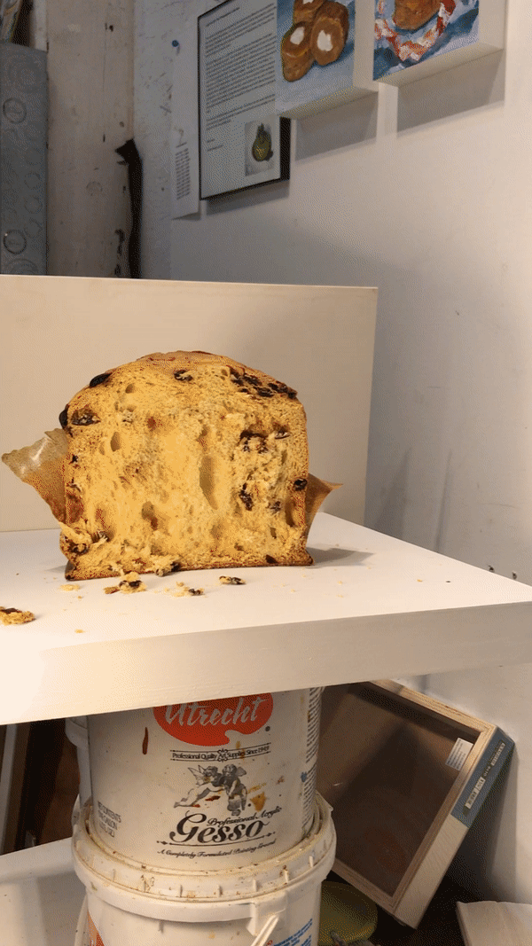 Animated Painting Progression of Panettone, original artwork by Mike Geno