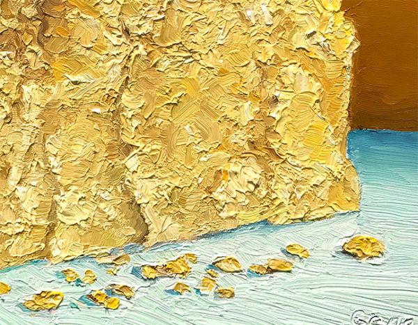 Detail View of Parmigiano Cravero, original artwork by Mike Geno