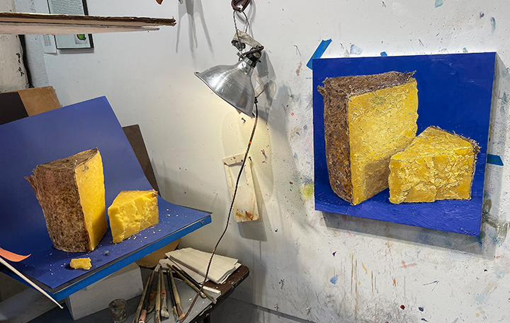 Animated Painting Progression of Montgomery's Cheddar Wedges, original artwork by Mike Geno