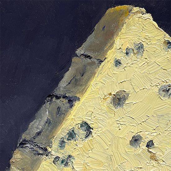 Additional Image of Gorgonzola Piccante Wedge, original artwork by Mike Geno