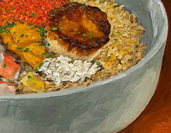 Detail View of All-Star Fried Rice, original artwork by Mike Geno