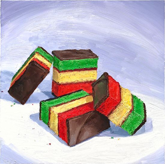 Rainbow Cookies, original artwork by Mike Geno