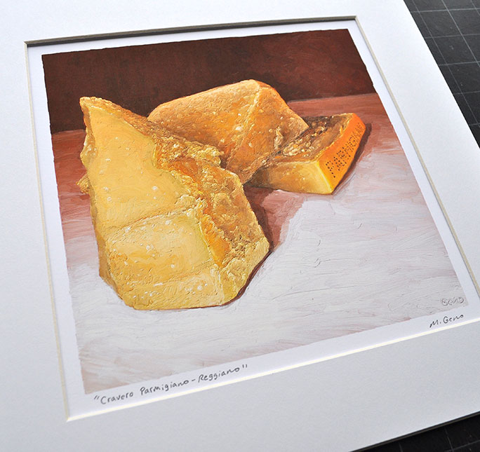 Cravero Parmigiano-Reggiano cheese portrait art by Mike Geno