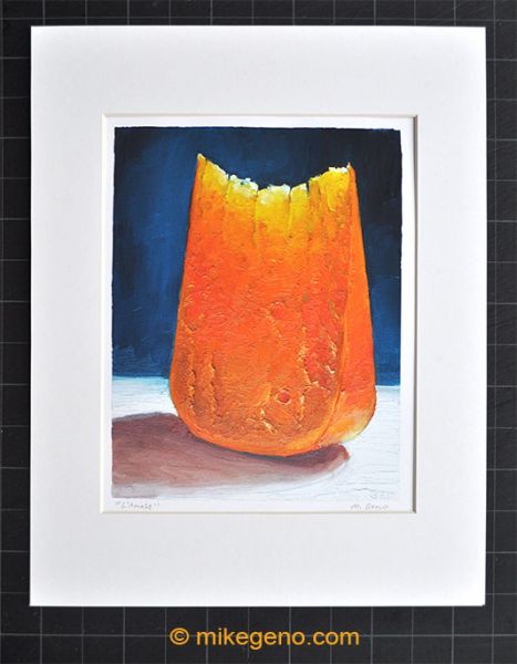 matted print of L'Amuse aged gouda (vertical), original artwork by Mike Geno