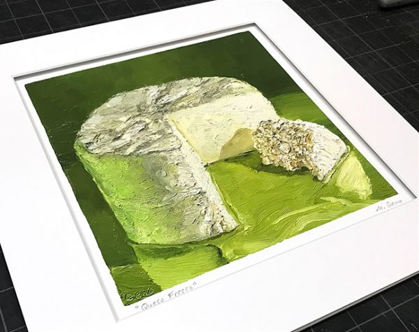 Image 2 of matted print of Queso Fresco, original artwork by Mike Geno