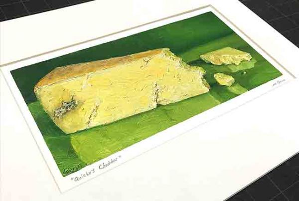 Image 2 of matted print of Quicke's Cheddar, original artwork by Mike Geno