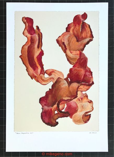 archival print of Bacon Composition 7, original artwork by Mike Geno