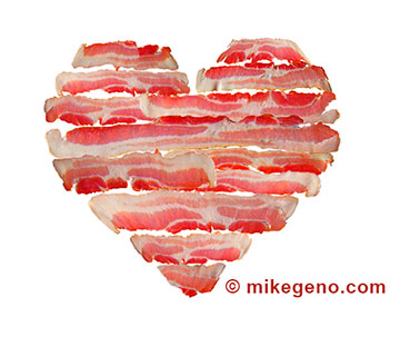 Image 2 of bacon love print, original artwork by Mike Geno