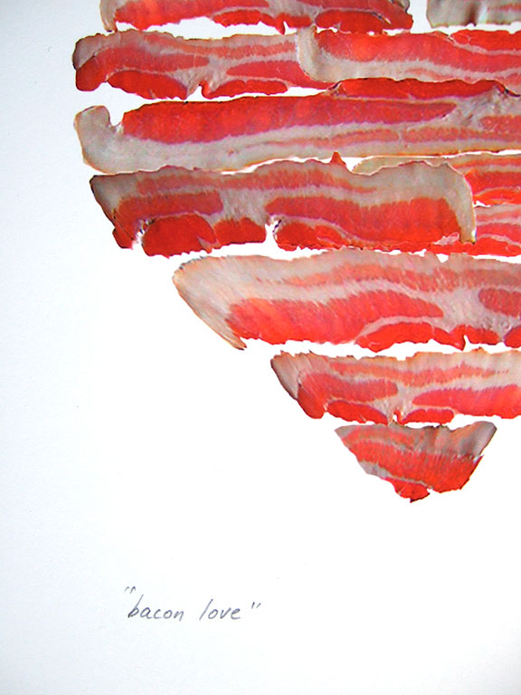 Image 3 of bacon love print, original artwork by Mike Geno