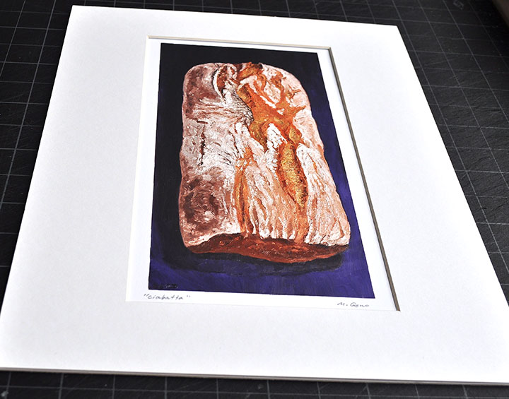 Image 2 of matted print of Ciabatta, original artwork by Mike Geno