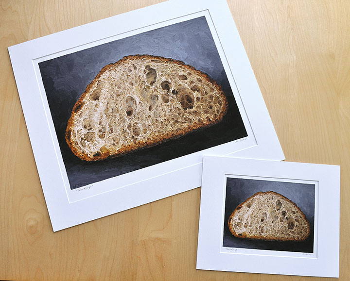 matted poster print of Sourdough, original artwork by Mike Geno