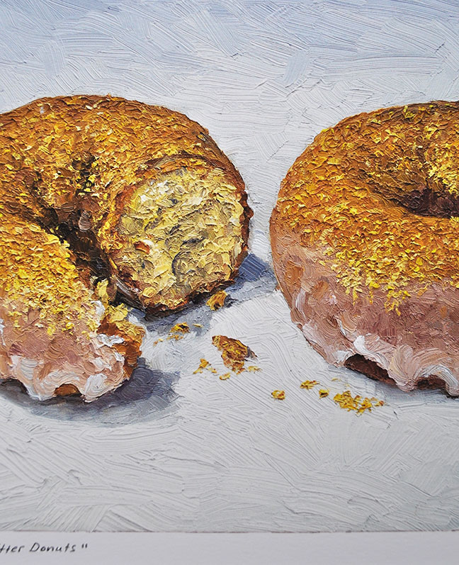 Image 3 of Gold Glitter Donuts, original artwork by Mike Geno