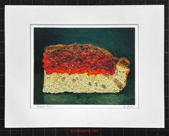 matted print of Tomato Pie, original artwork by Mike Geno
