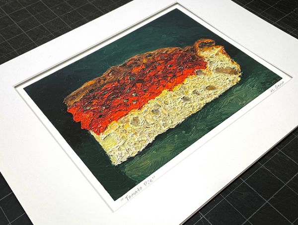 Image 2 of matted print of Tomato Pie, original artwork by Mike Geno