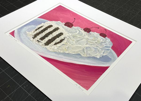 Image 2 of matted print of Icebox Cake, original artwork by Mike Geno