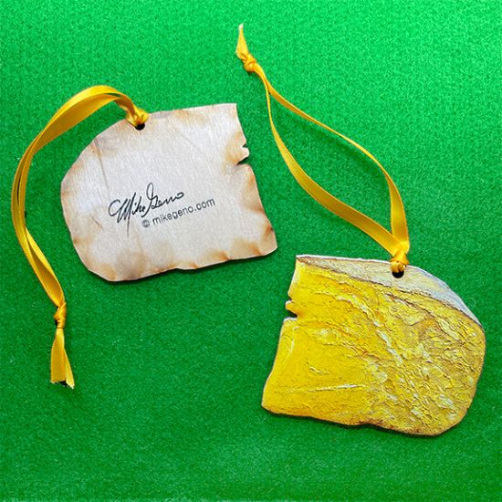 Pleasant Ridge Reserve cheese portrait ornament, original artwork by Mike Geno