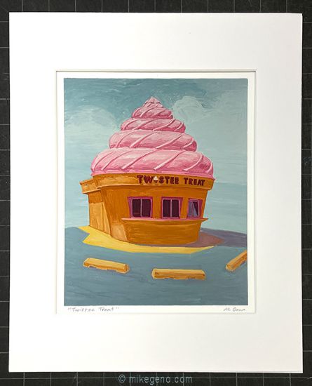 Twistee Treat matted print, original artwork by Mike Geno
